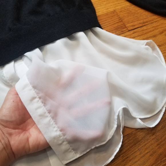 Izzue Crew Neck Black Sweater Top  Nylon Blend w/Blouse Bottom Med Slim … - Picture 7 of 12